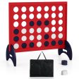 Wooden 4-in-a-row Game Set with 42 PCS Chips and 600D Oxford Fabric Carrying Bag-Red Sale