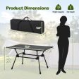 Folding Heavy-Duty Aluminum Camping Table with Carrying Bag-Black Online Sale