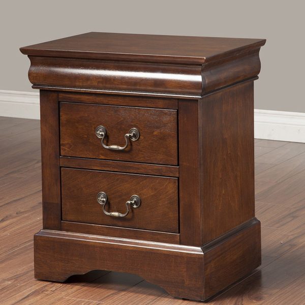 Solid Wood Cappuccino 2 Drawer Nightstand Online