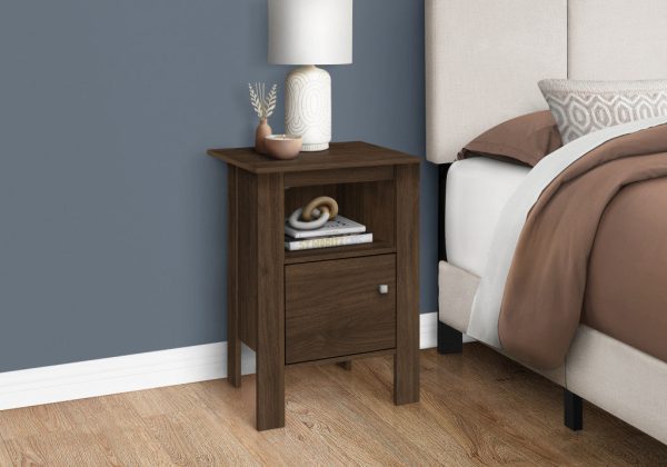 24  Walnut Nightstand with Cabinet Storage For Sale