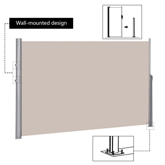 118.5  x 71  Patio Retractable Folding Side Awning Screen Supply