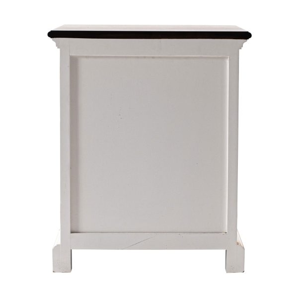 Distressed White and Deep Brown Nightstand With Shelves Online Sale