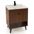 25 Inch Wooden Bathroom Storage Cabinet with Sink-Walnut Cheap