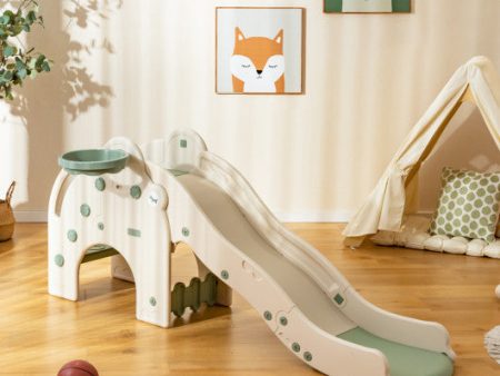 4-in-1 Toddler Slide Kids Play Slide with Cute Elephant Shape-Green For Cheap