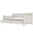 White Cross Back Wood Twin With Two Drawers Bed Frame Online Hot Sale