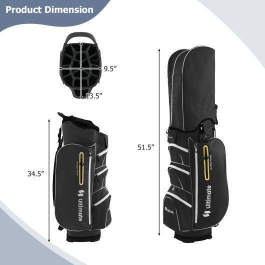 9.5 Inch Lightweight Golf Cart Bag with 15 Way Top Dividers-Black Online Sale