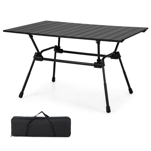 Folding Heavy-Duty Aluminum Camping Table with Carrying Bag-Black Online Sale