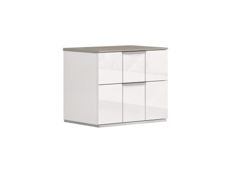 20  White Contemporary Two Drawer Nightstand Online Sale