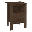 24  Walnut Nightstand with Cabinet Storage For Sale