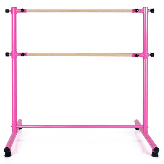 47 Inch Double Ballet Barre with Anti-Slip Footpads-Pink Online