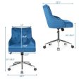 Tufted Upholstered Swivel Computer Desk Chair with Nailed Tri-Blue Cheap