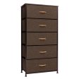 23  Brown Steel and Fabric Five Drawer Chest Sale