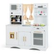 Kids Kitchen Playset with Microwave and Coffee Maker for Ages 3+-White For Discount