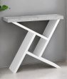 36  Gray and White Abstract Console Table With Shelves Hot on Sale