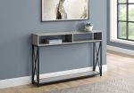 47  Gray and Black Frame Console Table With Shelves Hot on Sale