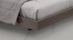 Queen Grey Upholstered Faux Leather and Ivory Gloss Bed Frame For Cheap