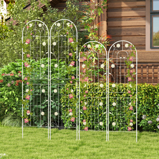 2 Pack 86.5 x 20 Inches Metal Garden Trellis for Climbing Plants-White Cheap