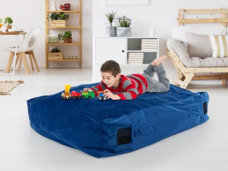 47 x 35.5 Inch Crash Pad Sensory Mat with Foam Blocks and Washable Cover-Blue Fashion