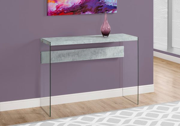 44  Gray And Clear Solid Console Table Online