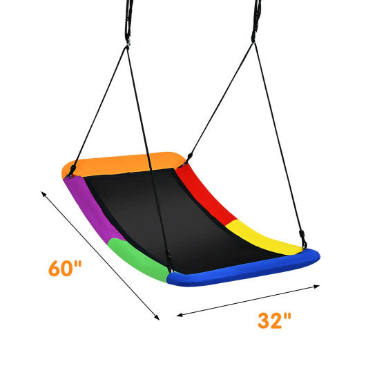 700lb Giant 60 Inch Skycurve Platform Tree Swing for Kids and Adults-Multicolor For Discount