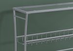 42  Clear And Silver Glass Console Table With Storage Fashion