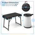 3 Pieces Folding Camping Table Stool Set with 2 Retractable LED Stools-Black Sale