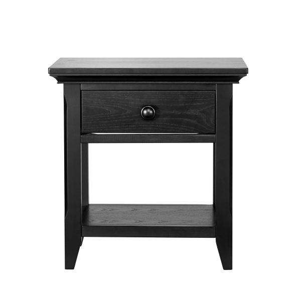 24  Black One Drawer Nightstand Discount