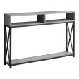 47  Gray and Black Frame Console Table With Shelves Hot on Sale