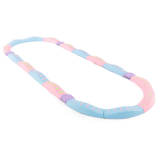 Colorful Kids Wavy Balance Beam with Textured Surface and Non-slip Foot Pads-Blue and Pink Online now