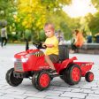 12V Kids Ride On Tractor with Trailer and Remote Control-Red Online now