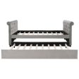 Gray Twin Tufted Upholstered Polyester Blend Bed with Trundle Sale