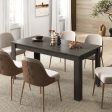 63 Inch Rectangular Modern Dining Kitchen Table-Gray on Sale