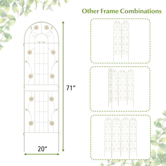 2 Pack 71 x 20 Inch Metal Garden Trellis Rustproof Plant Support for Climbing Plants-White Supply