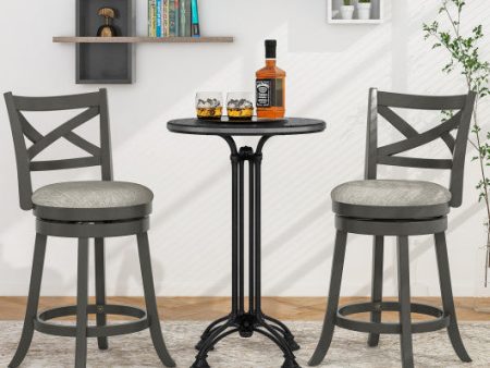 27 31 Inch Swivel Bar Stools Set of 2 with Hollow Back and Soft-padded Seat-27 Inch Hot on Sale