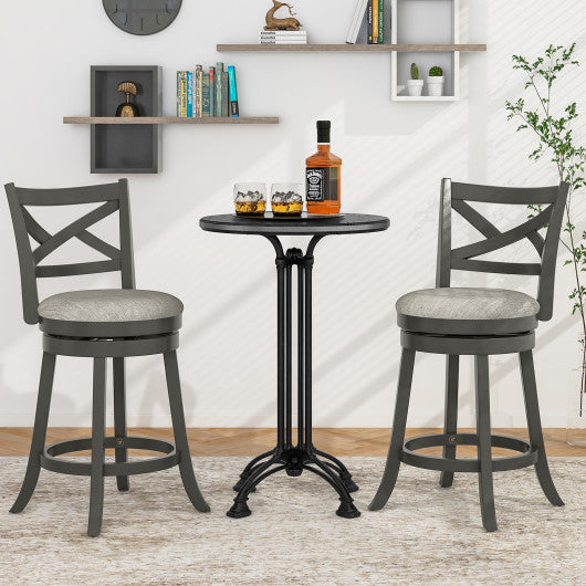 27 31 Inch Swivel Bar Stools Set of 2 with Hollow Back and Soft-padded Seat-27 Inch Hot on Sale