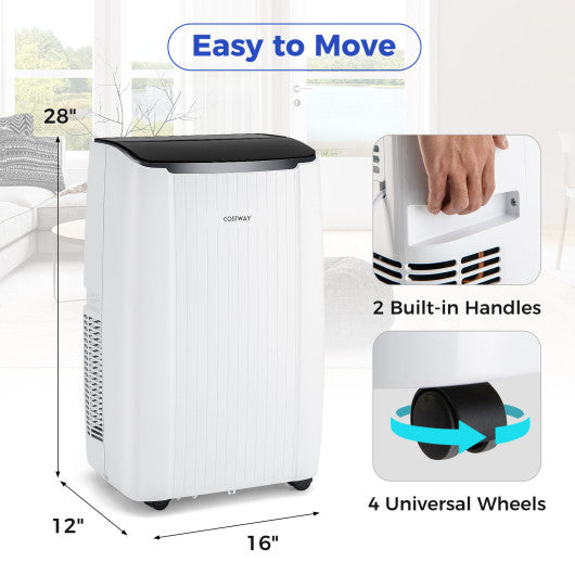 12000 BTU Portable Air Conditioner 4-in-1 Smart WiFi Enabled Home AC Unit with Heat-White on Sale