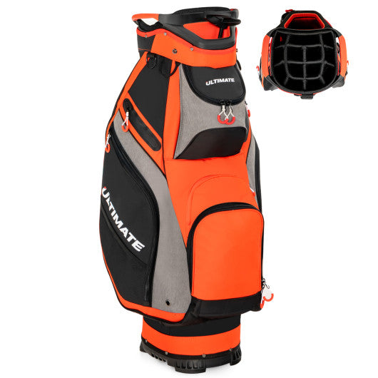 10.5 Inch Golf Stand Bag with 14 Way Full-Length Dividers and 7 Zippered Pockets-Red Online Hot Sale