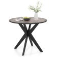 36-Inch Mid Century Modern Kitchen Table with Faux Marble Tabletop and Solid Rubber Wood Legs-Black Sale