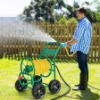 Garden Water Hose Reel Cart with 4 Wheels and Non-slip Grip-Green Online now