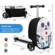 Hardshell Ride-on Suitcase Scooter with LED Flashing Wheels-White Hot on Sale