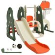 6 in 1 Toddler Slide and Swing Set with Ball Games-Orange Online now