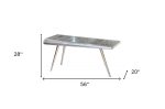 56  Silver Aluminum Three Leg Console Table Fashion