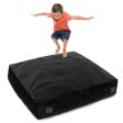 57 x 57 Inch Crash Pad Sensory Mat with Foam Blocks and Washable Velvet Cover-Black For Discount