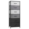 18  Gray and Black Steel and Fabric Six Drawer Chest Online now