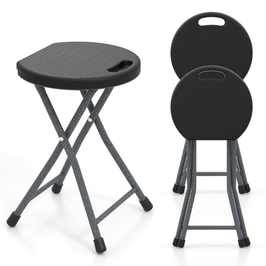 Folding Stool with Built-in Handle for Adults-2 Pieces For Sale