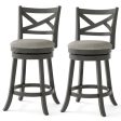 27 31 Inch Swivel Bar Stools Set of 2 with Hollow Back and Soft-padded Seat-27 Inch Hot on Sale