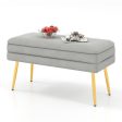 Velvet Upholstered Storage Bench with Removable Top-Grey Online now