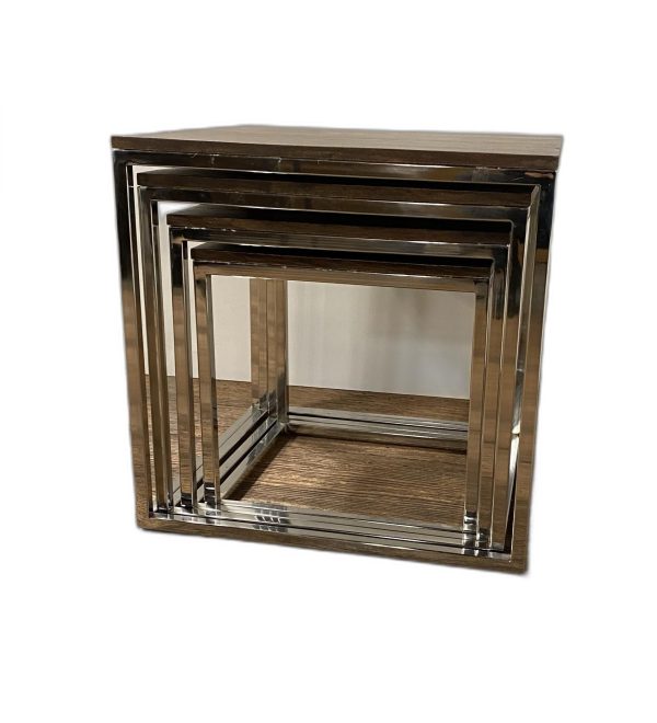 Set Of 4 Modern Rustic Nesting Accent Tables Cheap