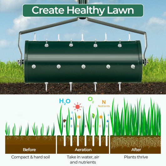 18 21 Inch Manual Lawn Aerator with Detachable Handle Filled with Sand or Stone-18 inches Discount