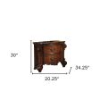 30  Chestnut Two Drawers Solid Wood Nightstand on Sale